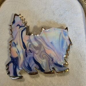 Cat Glazed Ceramic Brooch